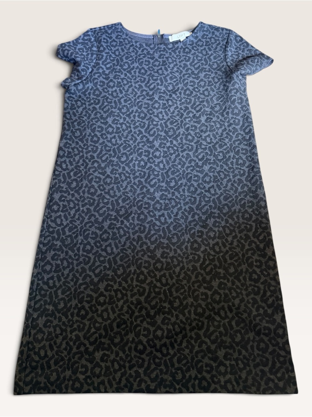 LOFT Size Small Leopard Print Ombre Midi Sweater Dress Fall Workwear